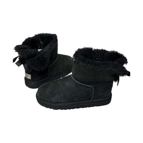 UGG Mini Bailey Bow II Black Boots Size 4 - Picture 5 of 7